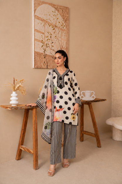 Floral Stripe Muse – Rayon Printed 3-Piece Set
