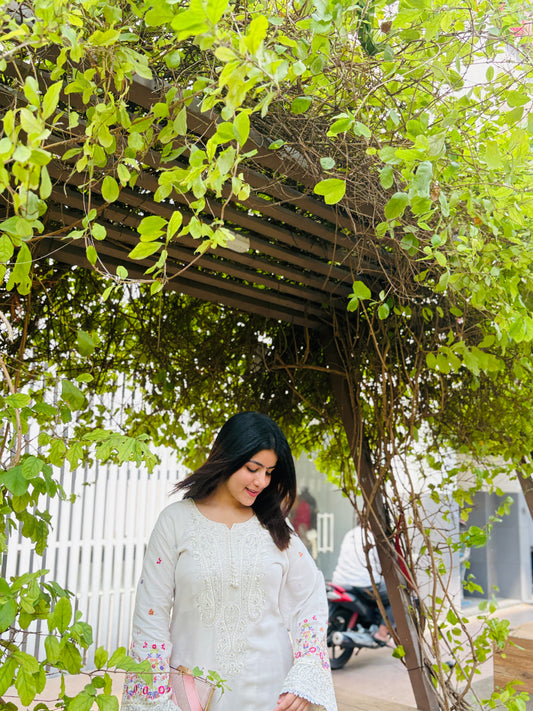 Meher Embroidered Cotton 3-Piece Suit Set