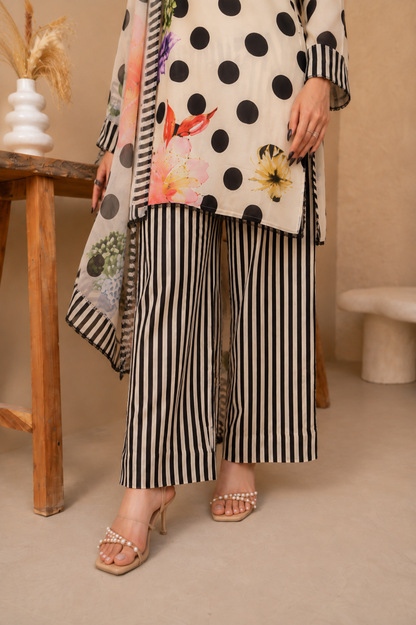 Floral Stripe Muse – Rayon Printed 3-Piece Set