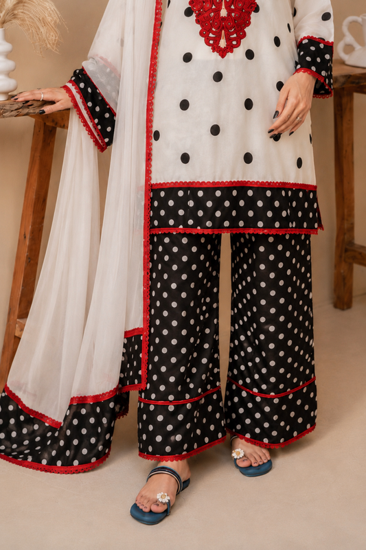Vanya Polka Dot Three-Piece Suit Set