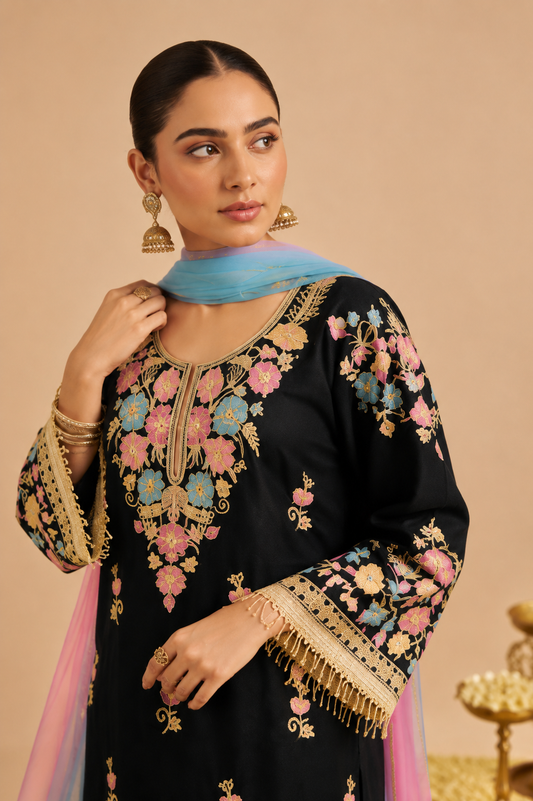 Gulnaar – Cotton Kashmiri Embroidered 3-Piece Suit Set