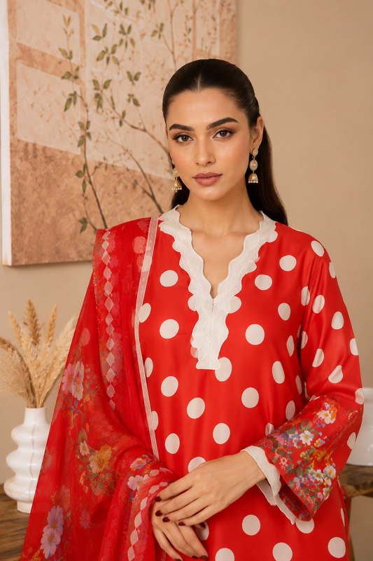 Ruby Polka 3-Piece Suit Set