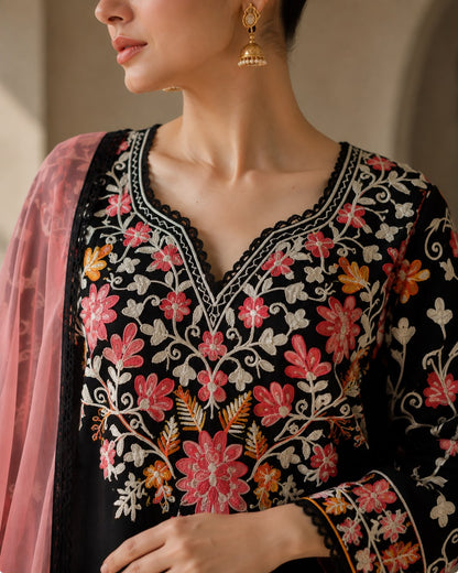 Inara – Cotton Kashmiri Embroidered 3-Piece Suit Set